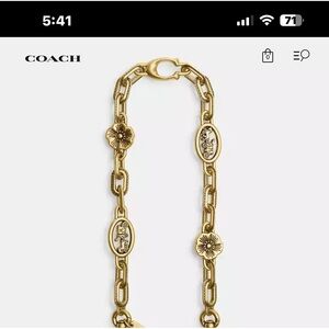 Coach Gold horse and carriage purse strap